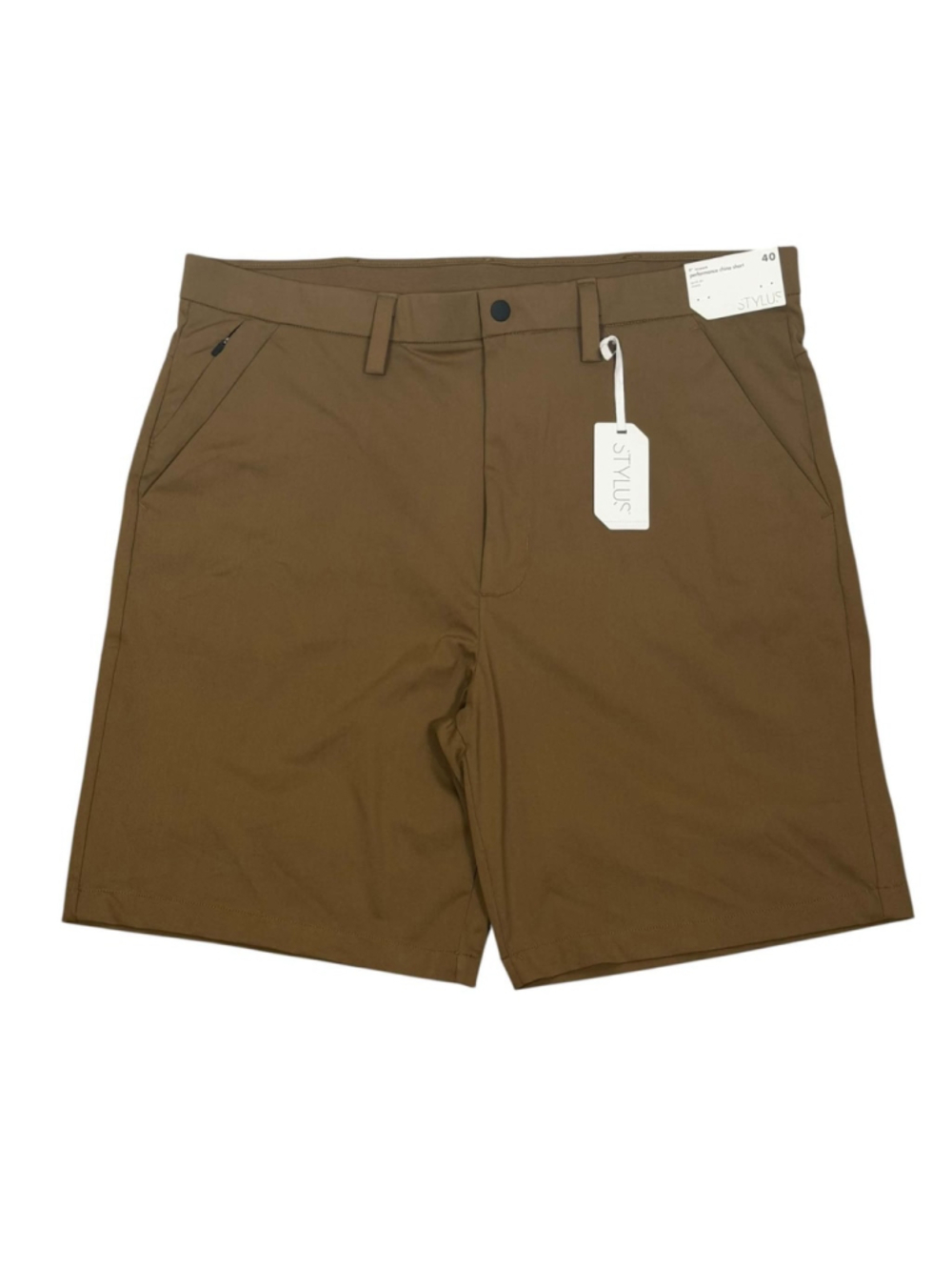 Stylus Performance Chino Shorts Brown Quick Dry Stretch Golf Men's Size 40 NWT